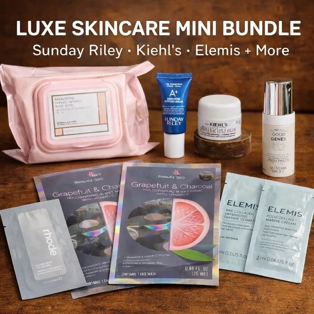 Luxury Skincare Mini Bundle | Sunday Riley, Kiehl’s, Elemis, Rhode + Masks/Wipes